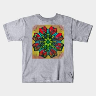 Christmas Burlap Mandala Kids T-Shirt